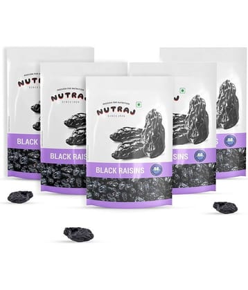 Nutraj Black Raisins 1 Kg (200g X 5), Seedless Black Raisins, Kali Kismish