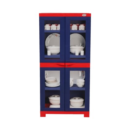 Supreme Furniture Fusion 02 FG Multipurpose Waterproof Cabinet. Made with 100% Virgin Plastic Cabinet with Multipurpose with See-Thru Glass Panel. (Do It Yourself)
