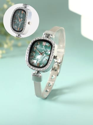 The Textured Square Watch - Emerald Green-Watches