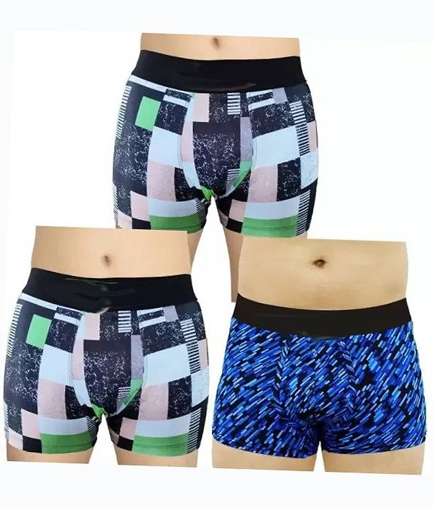 Cavenders Pack of 3 Nylon Trunks For Men's ( Multicolor )