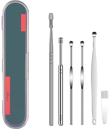 Shopeleven Ear Wax Cleaner - Reusable Ear Cleaner Tool Set with Storage Box - Ear Wax Remover Tool Kit with Ear Curette Cleaner and Spring Ear Buds Cleaner - 12 Pcs, (Pack Of 2)