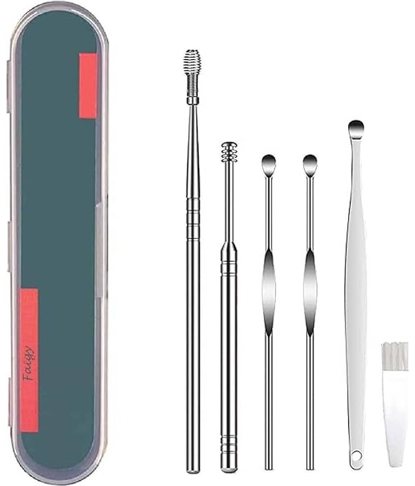 Shopeleven Ear Wax Cleaner - Reusable Ear Cleaner Tool Set with Storage Box - Ear Wax Remover Tool Kit with Ear Curette Cleaner and Spring Ear Buds Cleaner - 12 Pcs, (Pack Of 2)