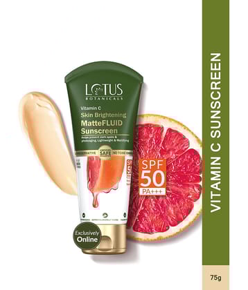 Lotus Botanicals Vitamin C Matte Fluid Sunscreen Sun Protect & Skin Brightening SPF 50 50g