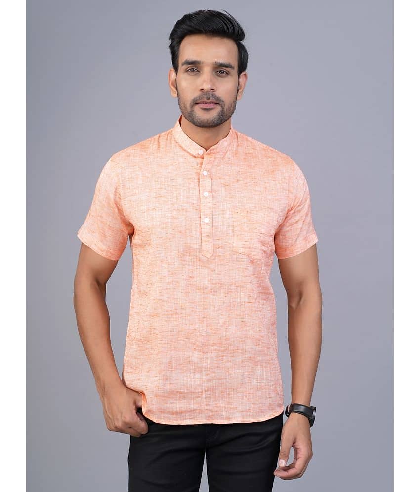 QuaClo - Peach Cotton Men's Regular Kurta ( Pack of 1 )