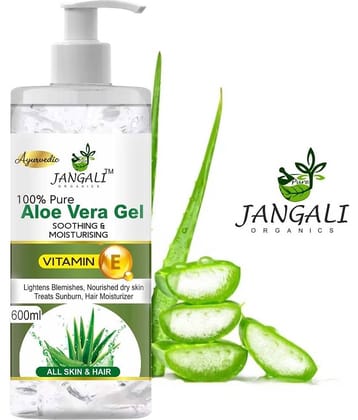 PURE Jangali ORGANICS 99% PURE Aloe Vera Gel For Face, Skin & Hair 600ML