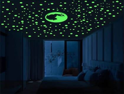 DreamKraft 80 Pieces Glow in The Dark Radium Sticker and Big Size Moon Set