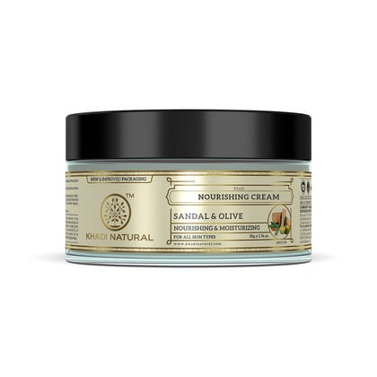 Khadi Natural Sandal & Olive Face Nourishing Cream with Sheabutter - 50gm Khadi Natural Sandal & Olive Face Nourishing Cream with Sheabutter - 50gm