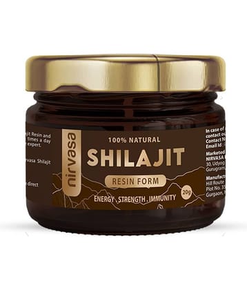Nirvasa Shilajit Resin, Performance, Vigour and Vitality for men, enriched with Pure Shilajit, Vegan, Ayurvedic Classical Product (1 X 20g)