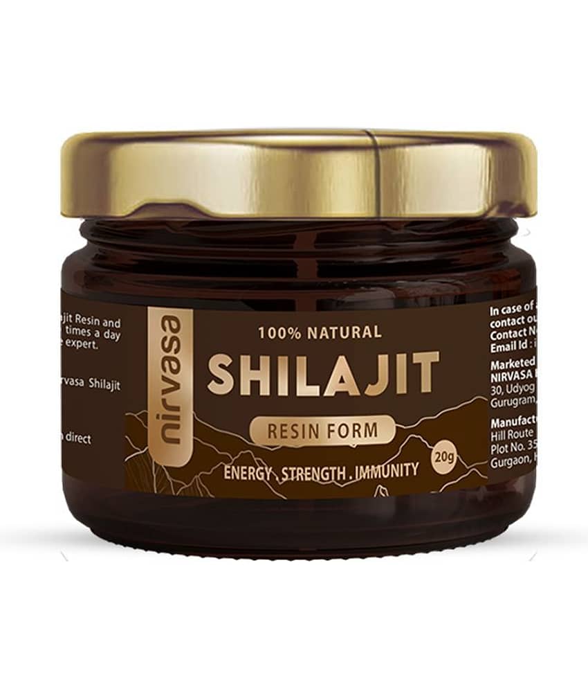 Nirvasa Shilajit Resin, Performance, Vigour and Vitality for men, enriched with Pure Shilajit, Vegan, Ayurvedic Classical Product (1 X 20g)