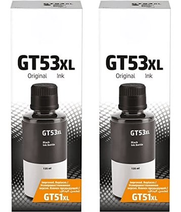 KALAR GT53XL Black Ink ( 135 ml ) Pack of 2 For H_P DeskJet GT 5800 series, H_P Ink Tank 100/ 300/ 400 series, H_P Smart Tank 200 / 500 / 700 series