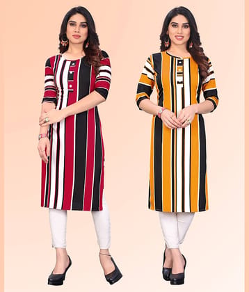 KETAKI FASHION Pack of 2 Crepe Printed Straight Women's Kurti - ( Multicoloured )