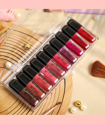 Ronzille Long Lasting Waterproof Non Transfer Liquid Matte Lipstick (Pack of 10)