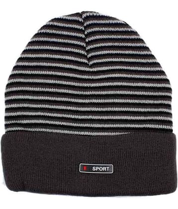 Bizarro.in Grey & Black Striped Woollen Cap
