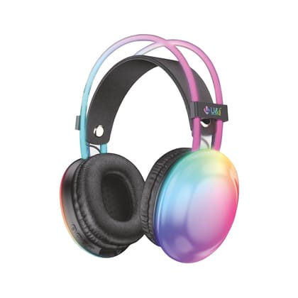 U&i Avatar Series 120 Hours Music Time Bluetooth Headphone | ENC & RGB Lights-Black