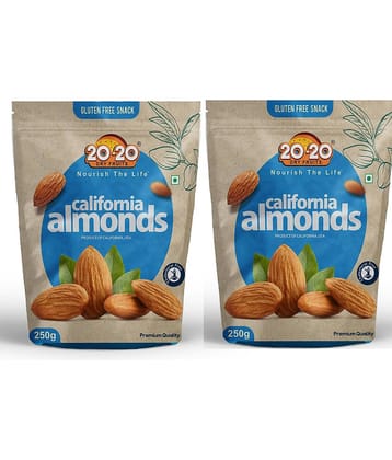 20-20 Dry Fruits Almond (Badam) 500 (250x2) Pack of 2