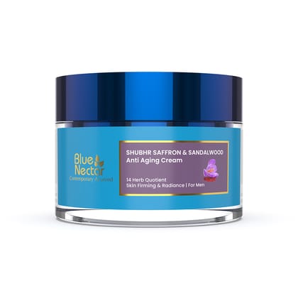Shubhr Anti Aging Face Cream for Men with Saffron & Sandalwood (14 Herbs, 50g)