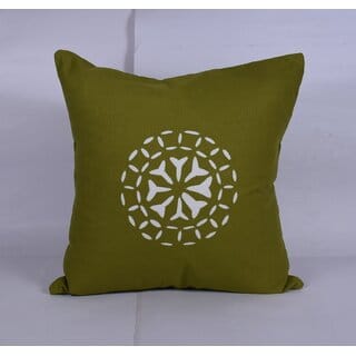 Printed Applique Green Handmade Cushion Cover