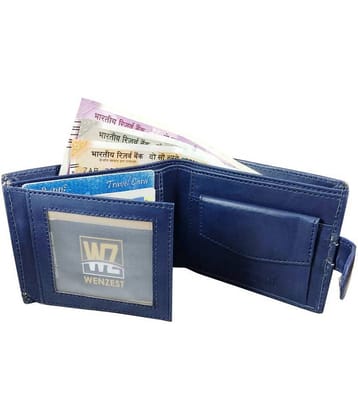 WENZEST PU Blue Formal Regular Wallet