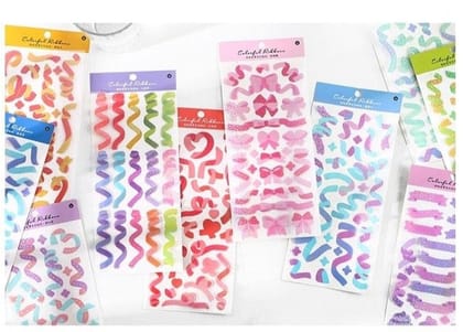 Confetti Glitter PET Sticker-Yellow Red