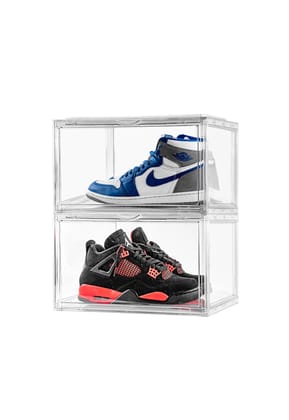 Clear Side Drop Sneaker Storage Crates | Pack of 2, 4, & 6 Available-Pack of 2