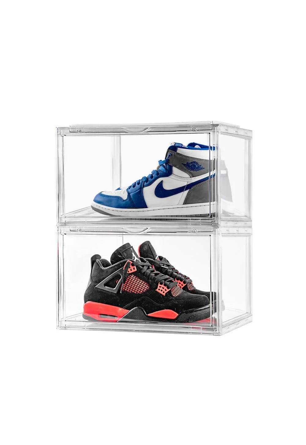 Clear Side Drop Sneaker Storage Crates | Pack of 2, 4, & 6 Available-Pack of 2
