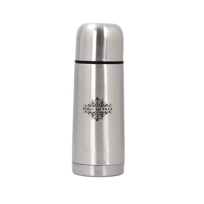 Indian Art Villa Pure Stainless Steel Insulated Vaccum Bottle With Flip Lid-300ML