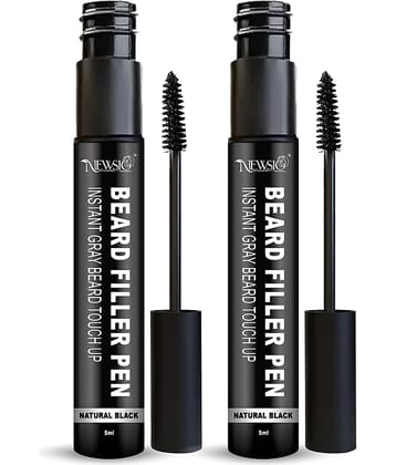 Newsio Gray Beard Touch-Up Natural Root Touch Ups Hair Color 5 mL Black
