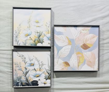 Modern Crystal Painting set of 3 Style 54-Acrylic | Gloss Finish / 16 x 16 | 16 x 16 | 20 x 20