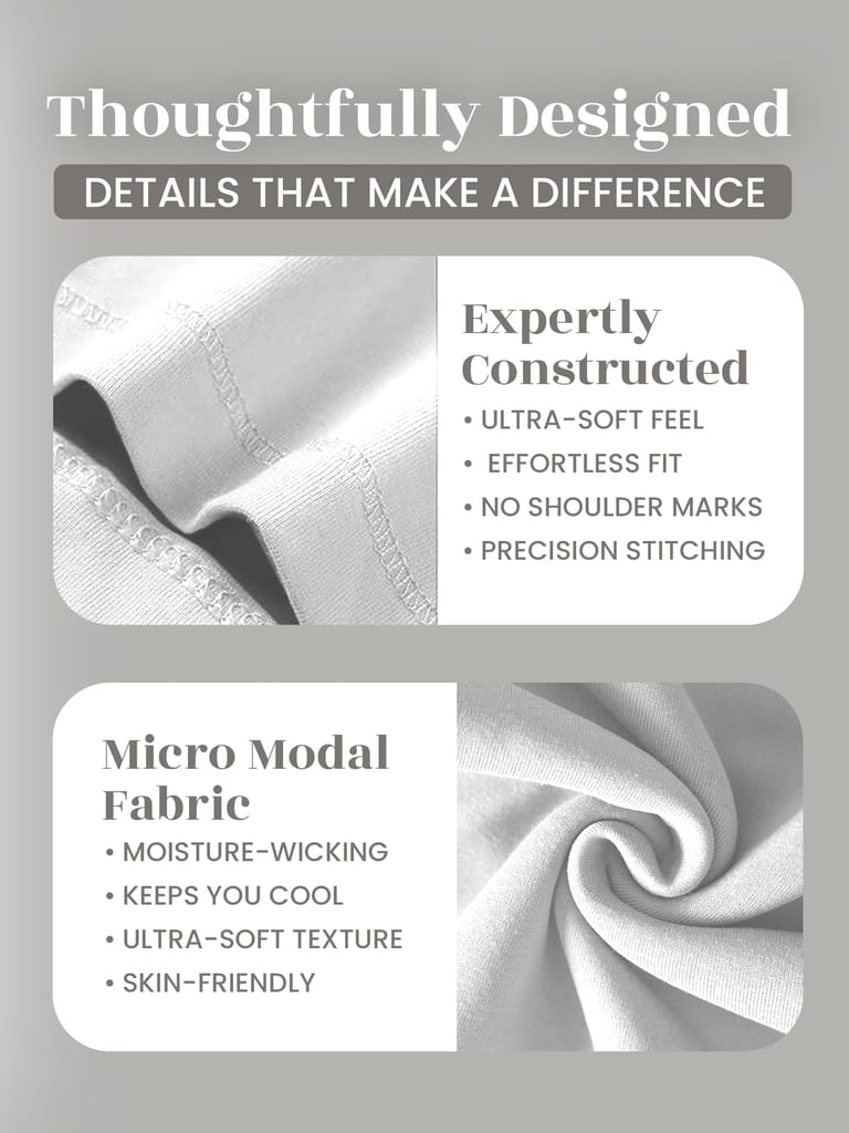 Freecultr Seamless Micromodal Camisole for Women with Adjustable Spaghetti Straps | Lightweight Layering Tank Top Casual Outfits & Sleepwear | Soft Breathable Stretch Fabric-White