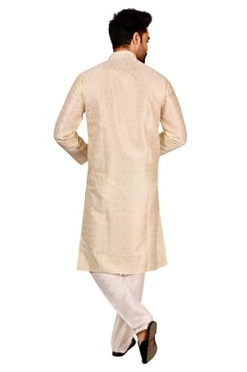 Premium Jacquard Kurta Set For Men (Color - White, Size - 36) by G P International