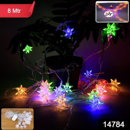 Multicolor LED Decorative String Light with Star-Shaped Covers (8 Meter)