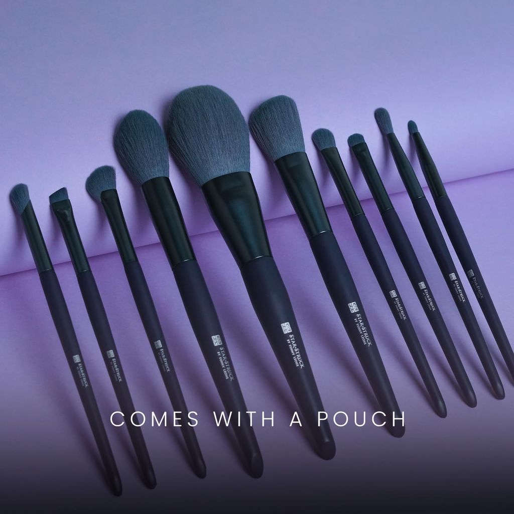 STARSTRUCK BY SUNNY LEONE Makeup Brush Set of 10 with pouch | Professional Brush kit for Makeup