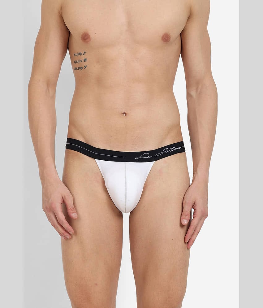 La Intimo Pack of 1 Cotton Blend Briefs For Men's ( White )