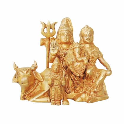 Brass Shiv Parivar With Nandi Murti - Decorative Set, Height : 5 Inch (BSMAS754 A)
