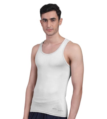Freecultr Vest for Men | Bamboo Sleeveless, Super Soft Round Neck Gym Comfort Vest | Workout Regular Fit Innerwear | Breathable Sando with Long Hemline  Pack of 1-White