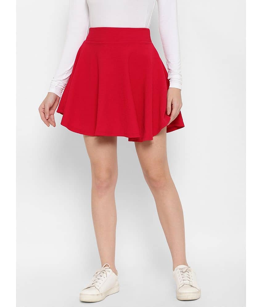 R L F Poly Cotton A-Line Skirt - Pink Single