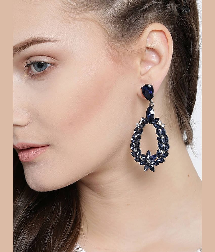 YOUBELLA Blue Danglers Earrings ( Pack of 1 )