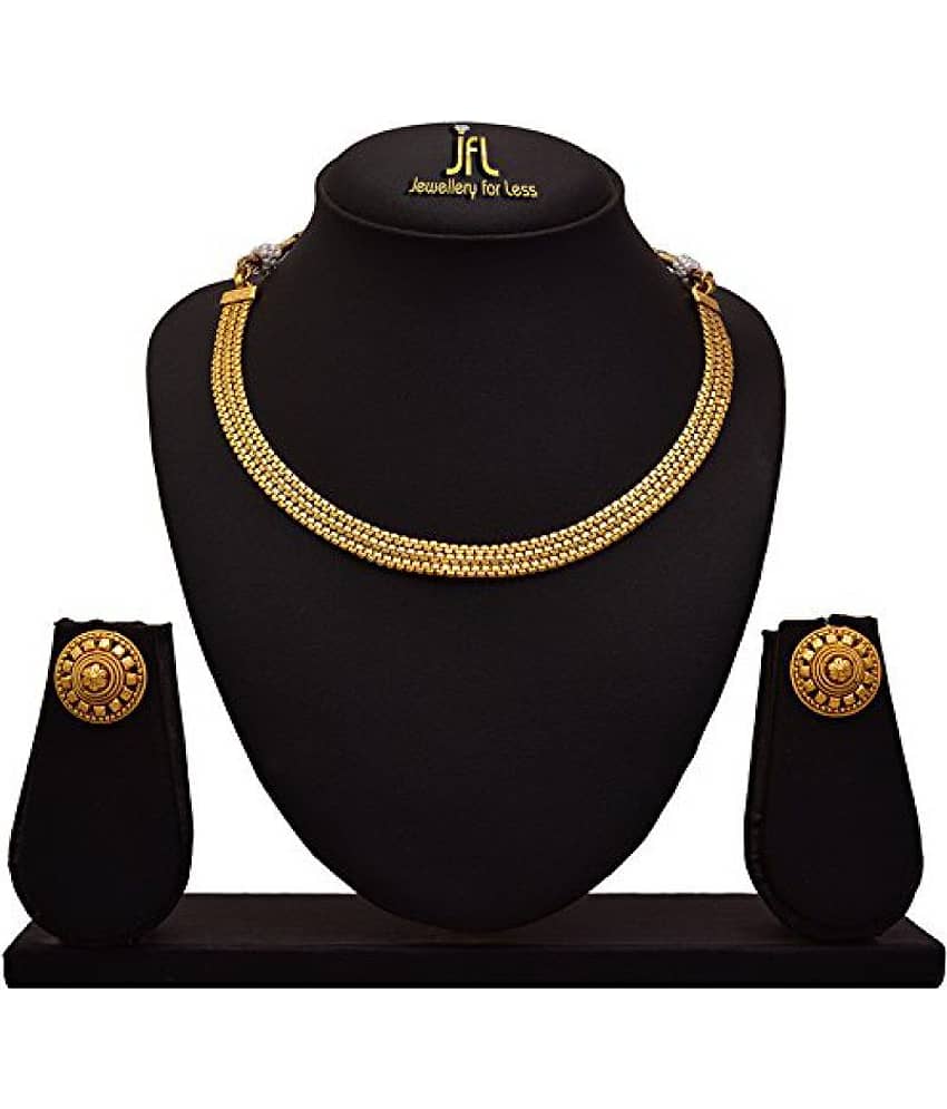 JFL - Jewellery For Less Golden Copper Necklace Set ( Pack of 1 )
