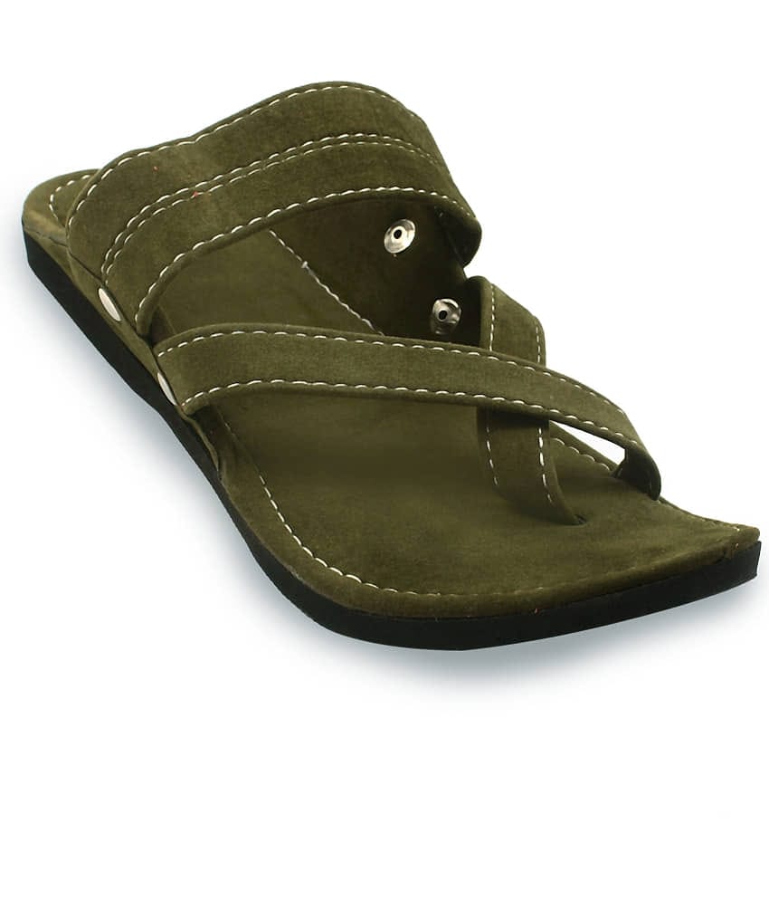 rajeraj Green Men's Kolhapuris