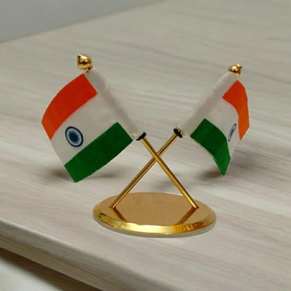BRASS India National FLAG Memento Sculpture Home Office Desk Artwork Showpiece Rare (2251)