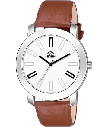 Septem Brown Leather Analog Men's Watch
