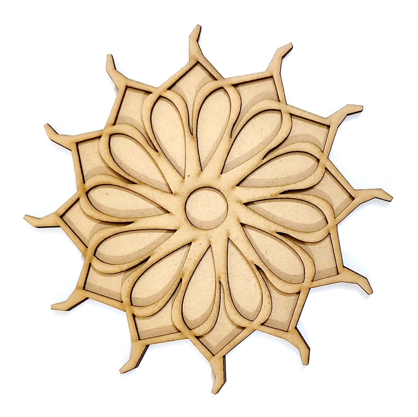 Brand Zero Double Layer MDF Rangoli Base - Design 1006 - Select Your Preference Of Size & Thickness