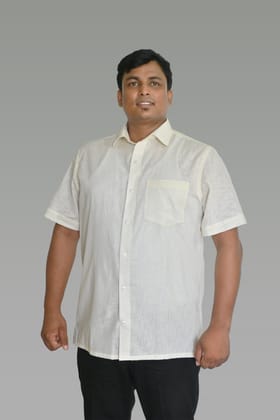 Cream Premium Quality Linen Half Sleeve Shirt for Men-39