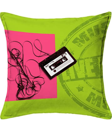 Houzzcode - Water Repellent Green Polyester Pillow Covers 40x40x3 ( Pack of 1 )