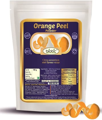 Biotic Natural Orange Peel Powder (Citrus Aurantium Dulcis) for Face Skin 100 gm
