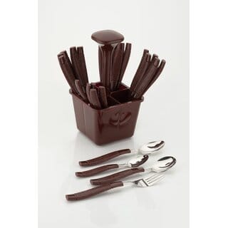 Arni Cutlery Set with Storage Box/Spoon Set/Spoon Stand for Kitchen and Dining 24 Pieces Stainless Steel Cutlery Set