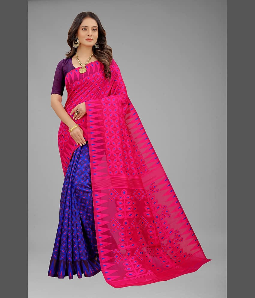 NENCY FASHION Jacquard Self Design Saree Without Blouse Piece ( Gold )