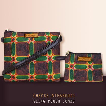 Checks Tiles Sling Pouch Combo
