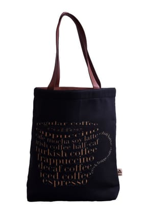 Printed Pu Handle Astara Canvas Tote Bag