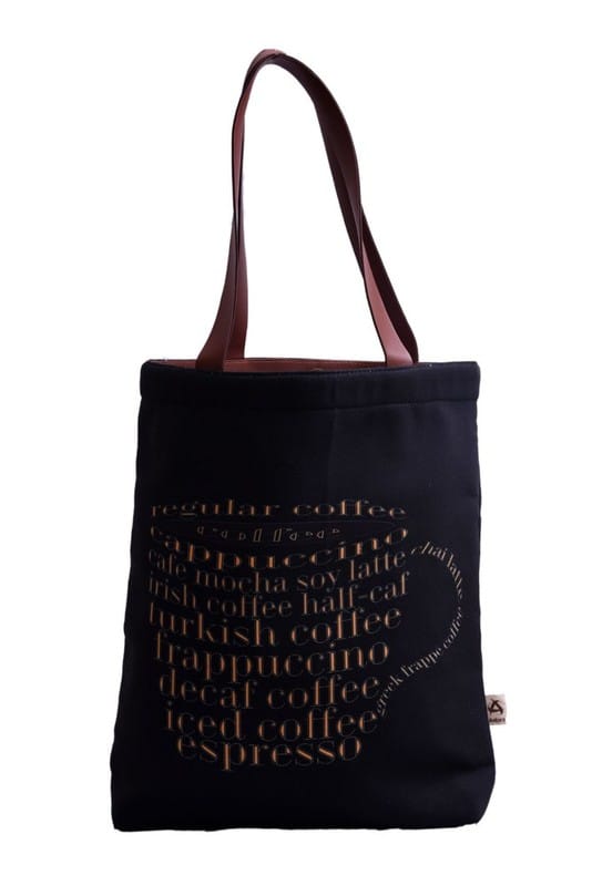 Printed Pu Handle Astara Canvas Tote Bag